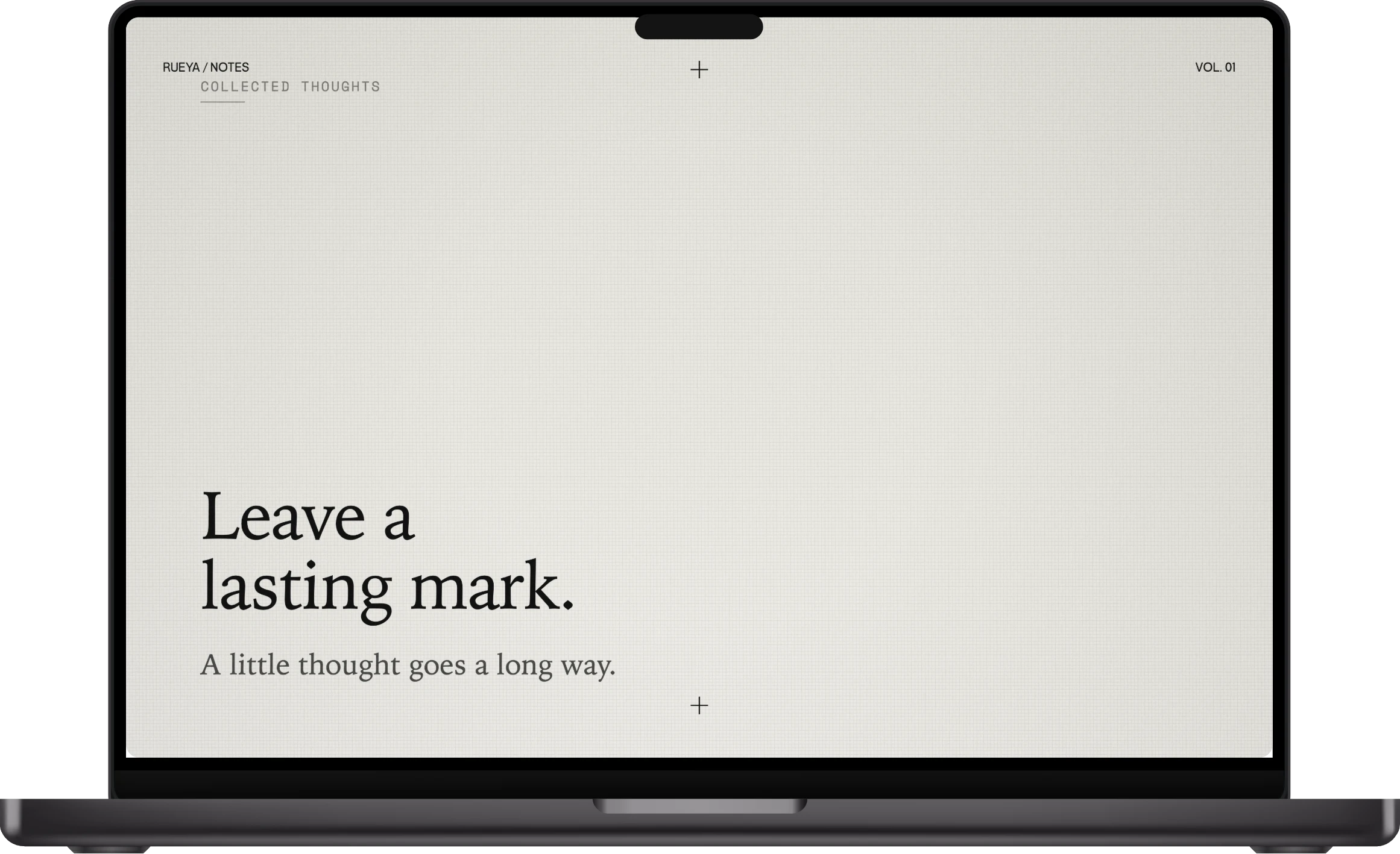 A post framed on a MacBook screen